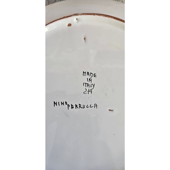 Nino Parrucca Pottery Modernist Plate 10.5" Made in Italy #214 Fisherman - Picture 6 of 6